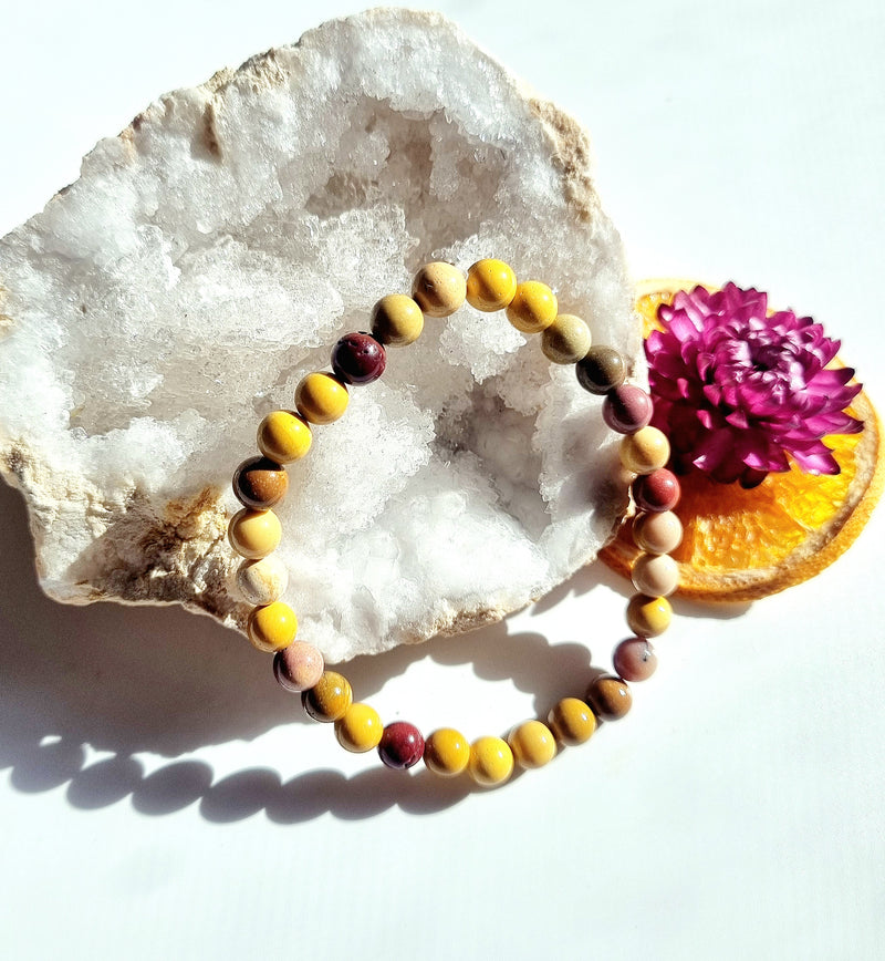 Mookaite Round Bead Bracelet